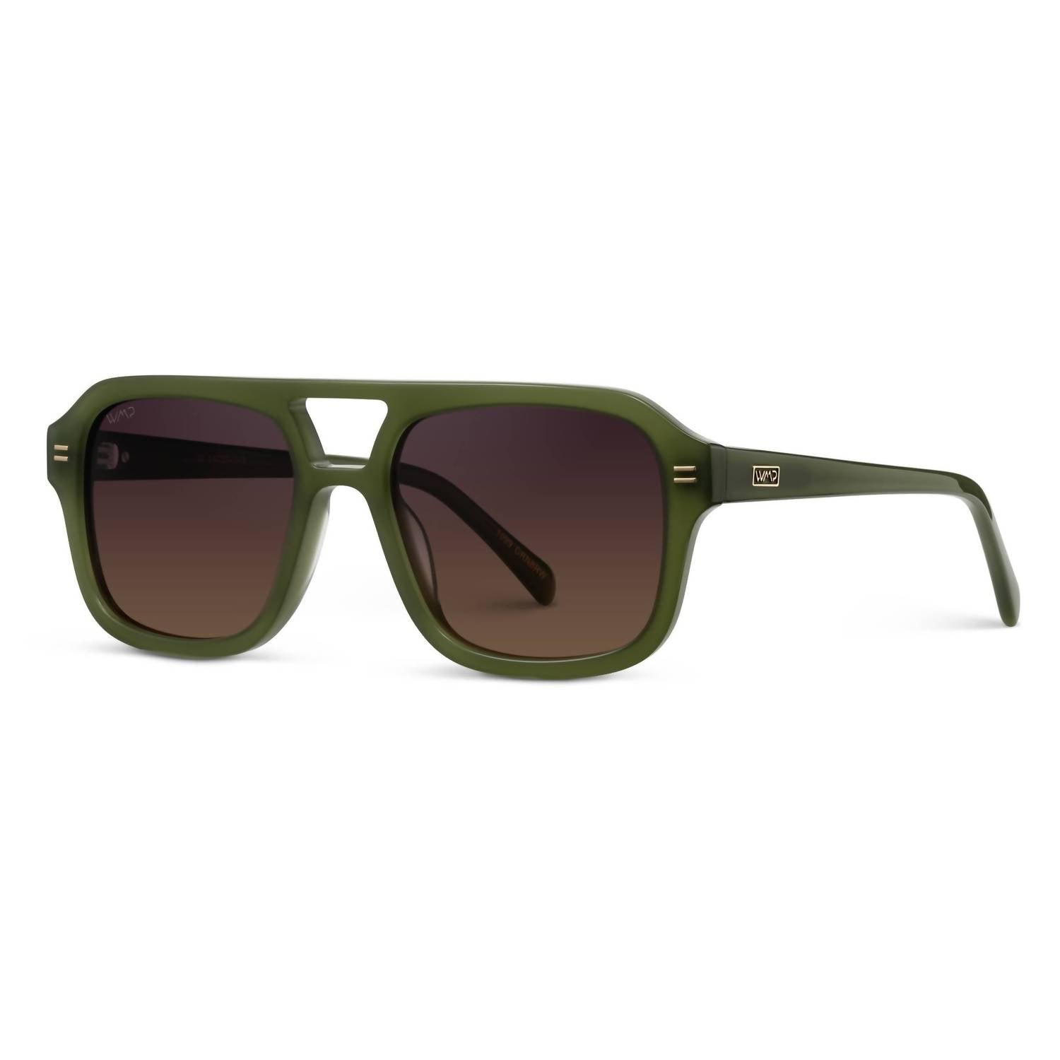 NEW WMP EYEWEAR women\'s sydney bold retro aviator sunglasses in wood grain SYDNEY Women main image 4