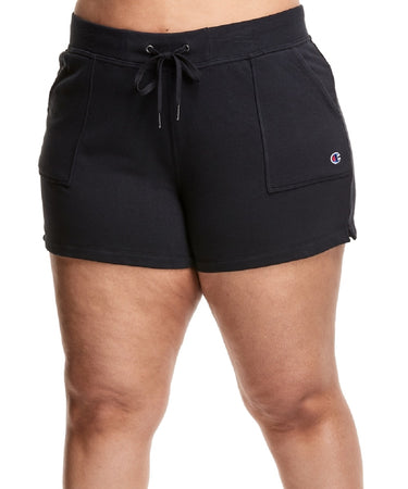 Champion Women's Campus Solid Shorts Black Size 1X
