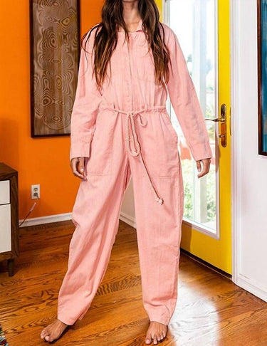 Bucketlist - LINEN BUTTON UP JUMPSUIT