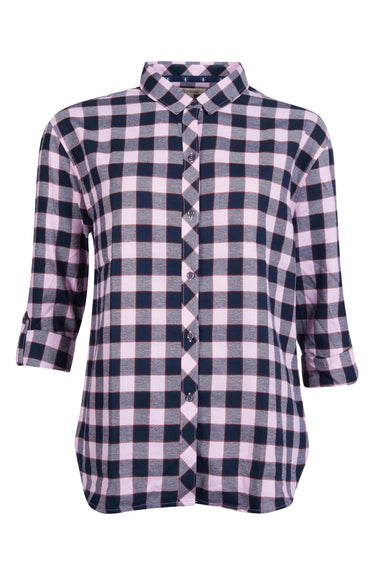 Women's Barbour Cassins Gingham Check Cotton Shirt, Size 12 US - Pink