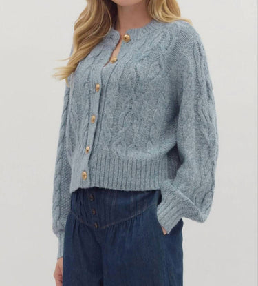 Entro - Looking Ahead Cable Knit Sweater Cardigan
