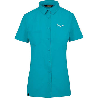 Salewa Women's Puez Minicheck 2 Dry SS Shirt - Ocean