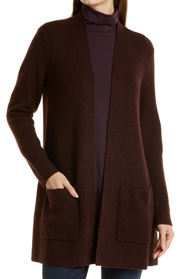 Eileen Fisher Merino Wool Cardigan - Cassis