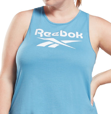 Reebok Women's Logo Tank Top Blue Size 1X