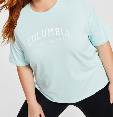 Columbia Women's Cotton Varsity T-Shirt Green Size 2X