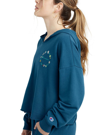Champion Women's Campus French Terry Hoodie Blue Size X-Small