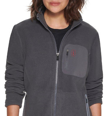 Bass Outdoor Women's Highline Trail Full Zip Fleece Jacket Gray Size Small