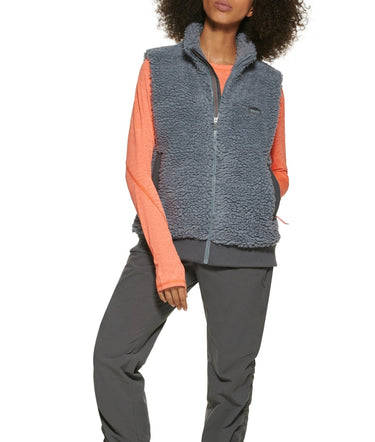 Bass Outdoor Women's Route Hiking Faux Sherpa Vest Gray Size Large