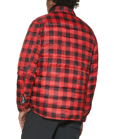 Bass Outdoor Men's Plaid Puffer Shirt Jacket Black Size Large