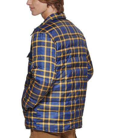 Bass Outdoor Men's Mission Plaid Puffer Jacket Blue Size Small