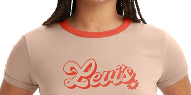 Levi's Women's Cotton Logo Ringer T-Shirt Orange Size X-Small