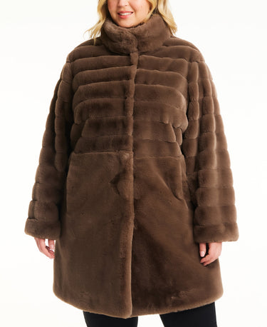 Jones New York Plus Size Faux Fur Coat