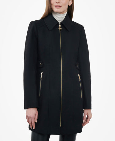 Michael Michael Kors Women's Petite Club-Collar Zip-Front Coat