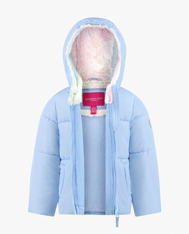 London Fog - Baby Girls Zip-front Hooded Loose Fit Puffer Jacket