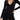 Good American Plunge Neck Long Sleeve Velvet Bodysuit in Black001