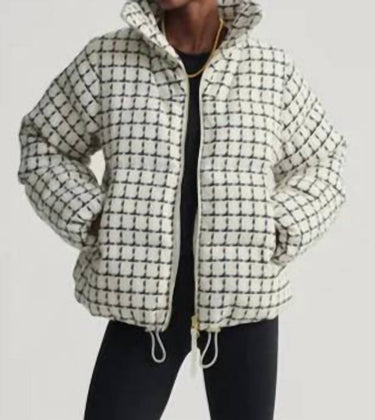 Varley - Eugene Check Short Puffer Coat