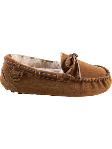 Fireside By Dearfoams Women's Victoria Genuine Shearling Lace Moccasin Slipper