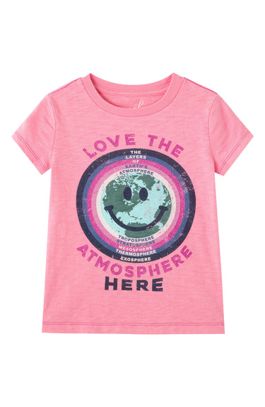 Peek Aren'T You Curious Kids' Protect the Ozone Graphic Tee, Size 8 in Pink