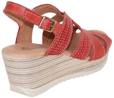 Dromedaris Women's Lauren Slingback Sandal Red Waxed Leather