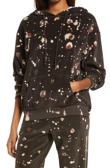 Women's Brown Velour Treatment Hoodie - X-Small