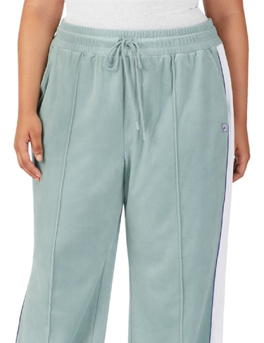 Fila Women's Valery Mid Rise Drawstring Velour Pants Green Size 2X