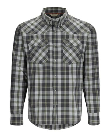Simms Men's Brackett Long Sleeve Button Up Shirt Small Clover Plaid
