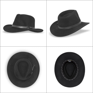 Men's Wool Felt Fedora Cowboy Hat - Walnut