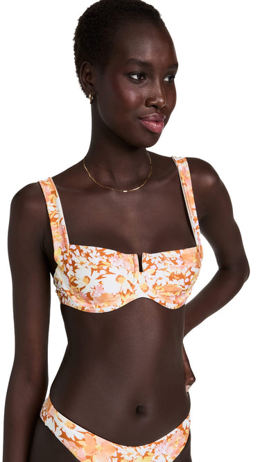 LSpace Women's Camellia Bikini Top - Yellow Floral Orange