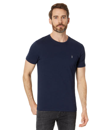 AllSaints Men's Brace Short Sleeve Crew, Mercury Blue