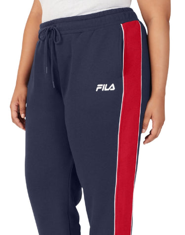 Fila Women's Vigor Mid Rise Colorblocked Fleece Joggers Blue Size 4X