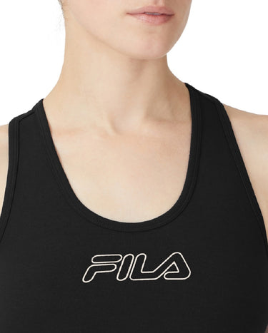 Fila Women's Bloom Logo Pullover Jersey Sports Bra Black Size 2X