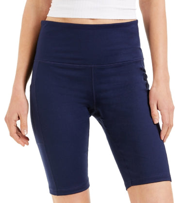 ID Ideology Women's Compression High Rise 10 Bike Shorts Blue Size X-Small