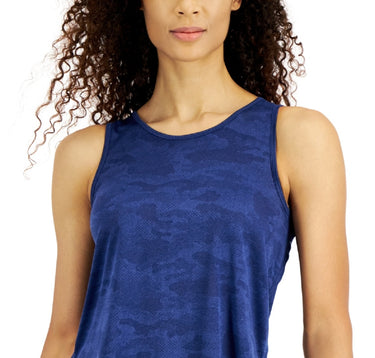 ID Ideology Women's Jacquard Camo Tank Top Blue Size Small