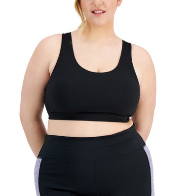 ID Ideology Women's Sweat Set Sports Bra Black Size 2X