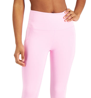 ID Ideology Women's Compression High Waist Side Pocket 7/8 Length Leggings Pink Size Small