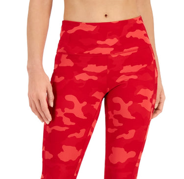 ID Ideology Women's Compression Camo Print Capri Leggings Red Size X-Large