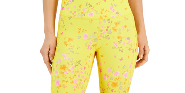 ID Ideology Women's Compression Active Cropped Leggings Yellow Size Medium