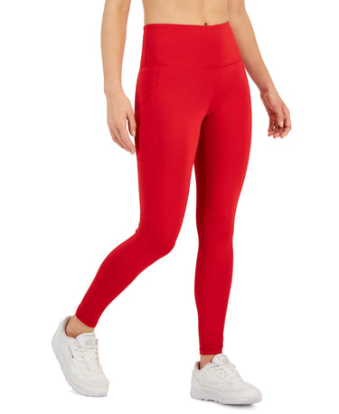 ID Ideology Women's Compression High Waist Side Pocket 7/8 Length Leggings Red Size 2X