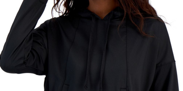 Ideology Women's Relaxed Solid Techy Hoodie Black Size X-Small