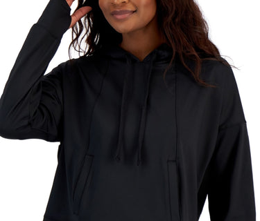 ID Ideology Women's Relaxed Solid Techy Hoodie Black Size Small