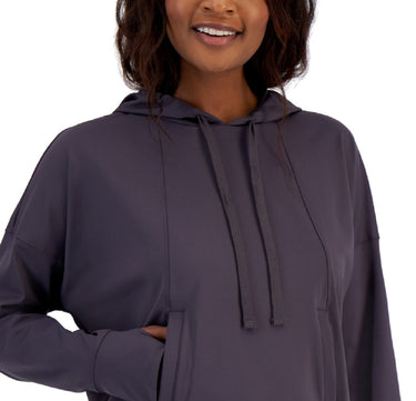 ID Ideology Women's Relaxed Solid Techy Hoodie Gray Size Small