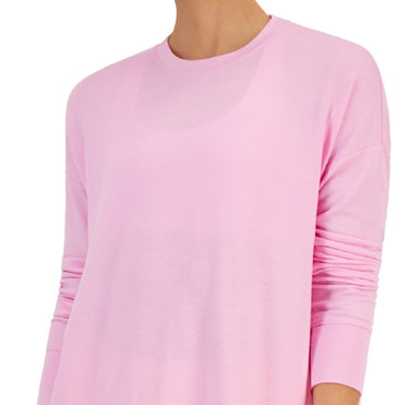 ID Ideology Women's Active Solid Crewneck Top Pink Size Large