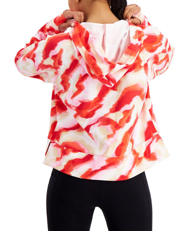 ID Ideology Women's Relaxed Twist Tech Printed Hoodie Red Size X-Small