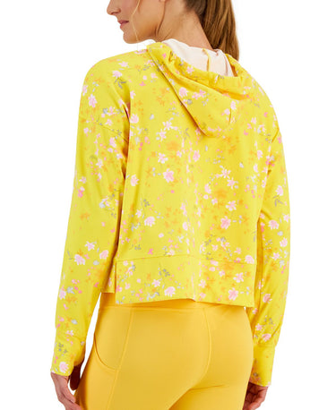 ID Ideology Women's Relaxed Pansy Techy Hoodie Yellow Size Large