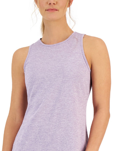 ID Ideology Women's Essentials Heathered Keyhole Back Tank Top Purple Size Small