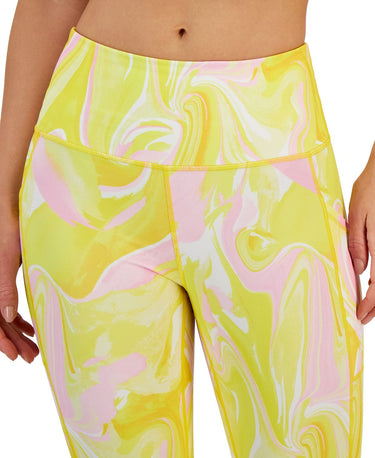 ID Ideology Women's Compression Side Pocket Cropped Leggings Yellow Size X-Large