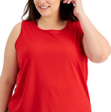 ID Ideology Women's Birdseye Mesh Tank Top Red Size 3X