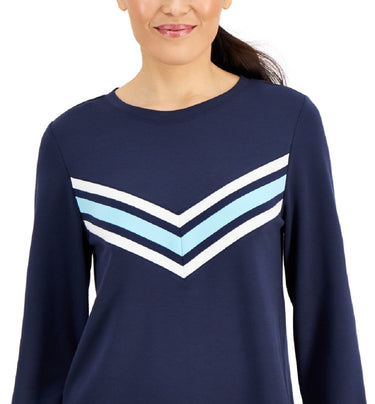ID Ideology Women's Active Chevron Top Blue Size X -Large