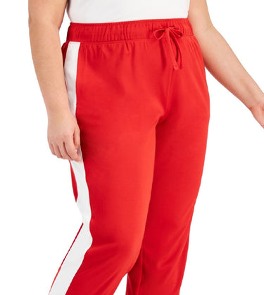ID Ideology Women's Racing Stripe Joggers Red Size 1X