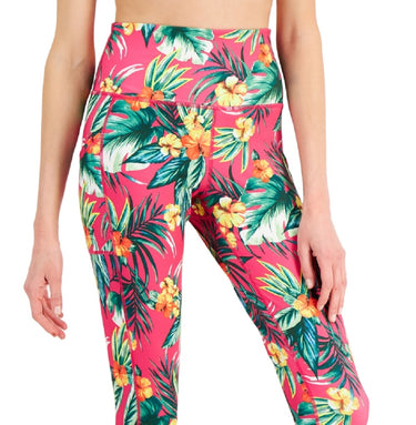 ID Ideology Women's Tropical Side Pocket 7/8 Leggings Pink